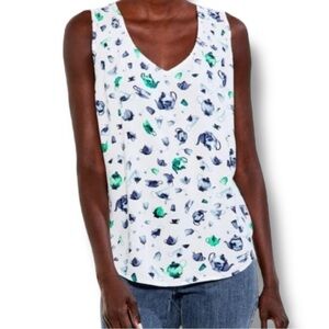NIC+ZOE Garden Party Tank - Plus 1X White/Blue/Green